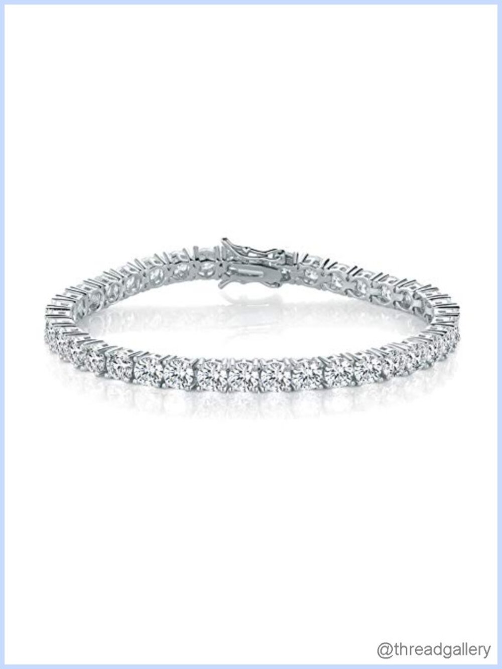 Tennis Bracelet for Women 3mm Cubic Zirconia 18K Yellow Gold Plated